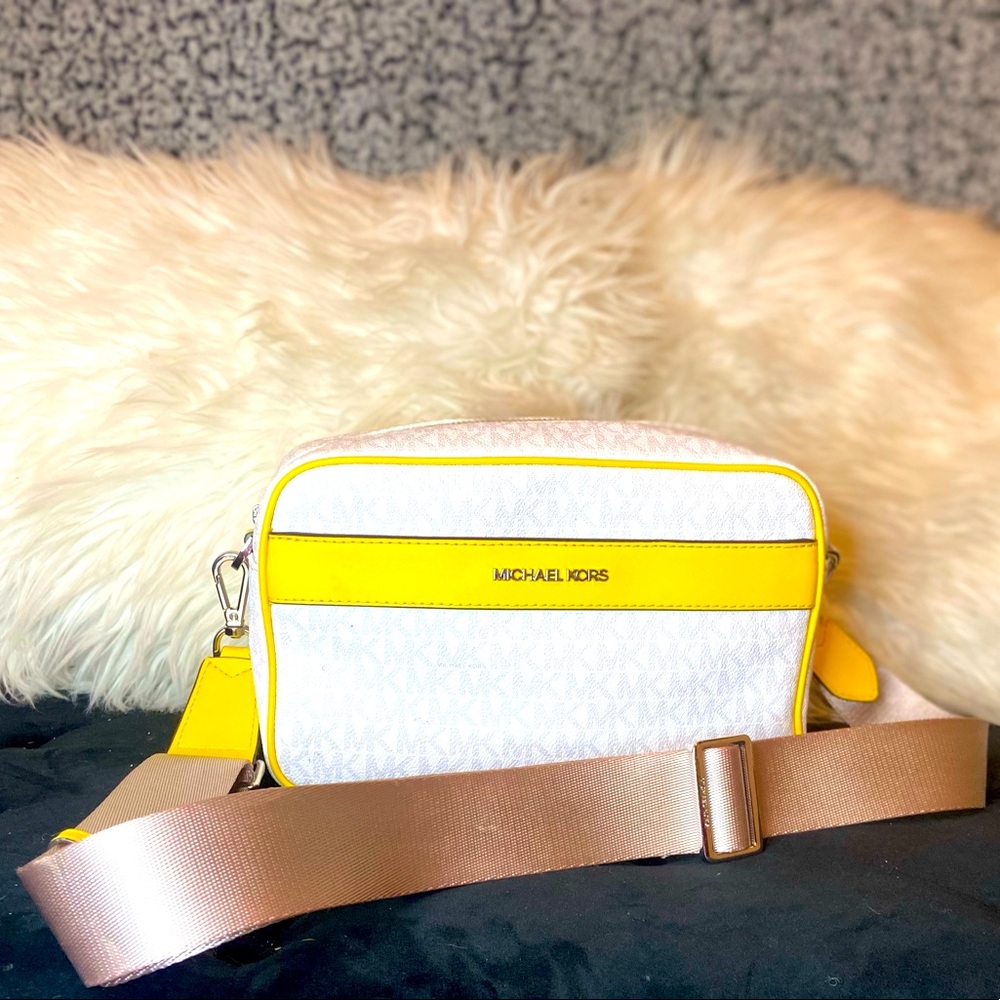 MICHAEL KORS KENLY LARGE CROSSBODY BAG CITRUS MONOGRAM SATCHEL PURSE